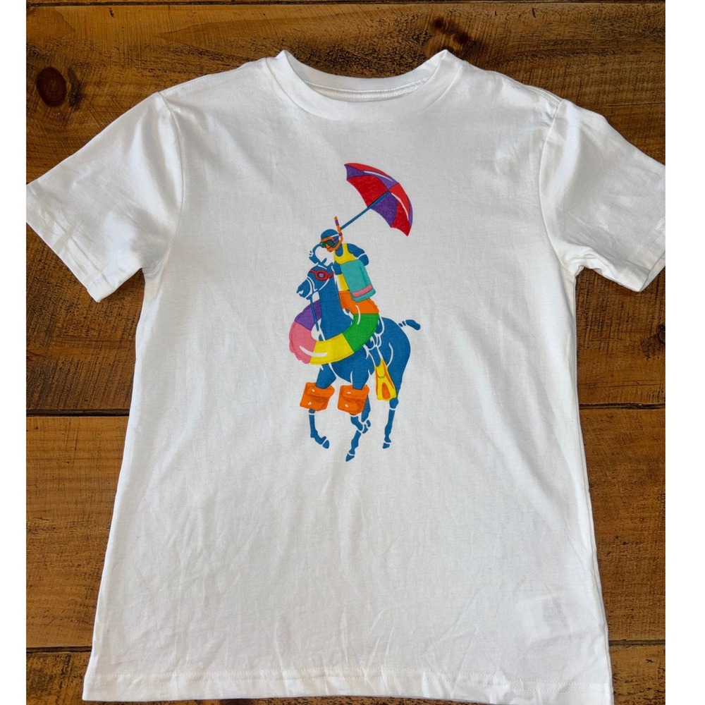 NWOT Polo Ralph Lauren Boys Scuba Summer Big Pony Colorful T-Shirt‎ Size 8